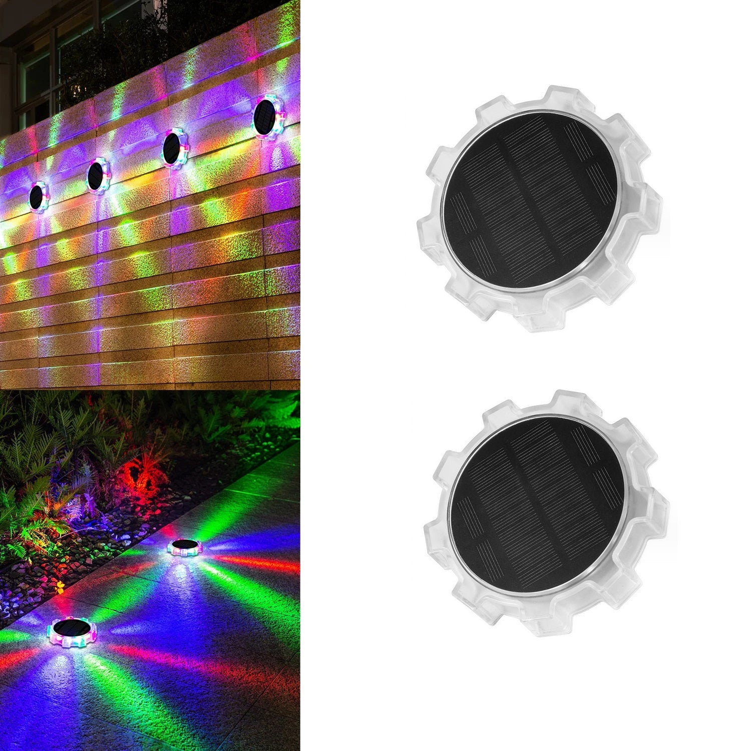 DSL188 2Pcs Motion Sensor Solar Powered Garden Ground Light with RGB Light DSL188 2Pcs Motion Sensor Solar Powered Garden Ground Light with RGB Light